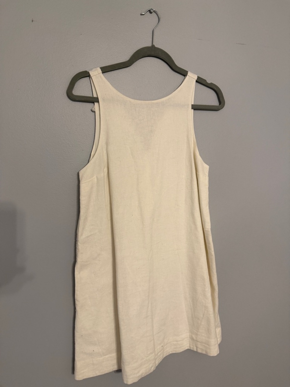 Abercrombie & Fitch High-Neck Linen-Blend Mini Dress